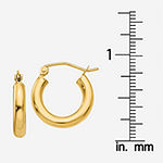 14K Gold 16mm Round Hoop Earrings