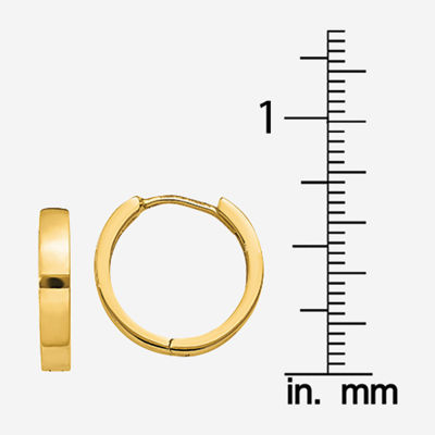 14K Gold 11mm Round Hoop Earrings