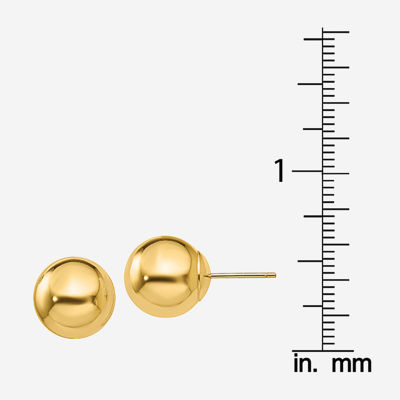 14K Gold 10mm Ball Stud Earrings