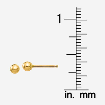 14K Gold 3mm Ball Stud Earrings