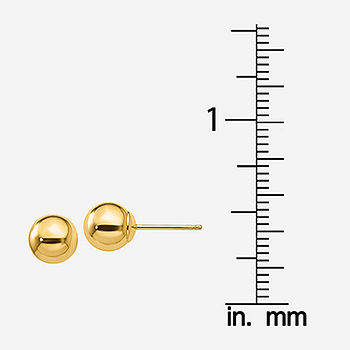 NKlaus pair 6mm ball stud earrings 14 carat 585 gold yellow gold ladies  plug earrings 9065