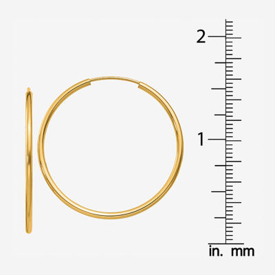 14K Gold 30mm Round Hoop Earrings