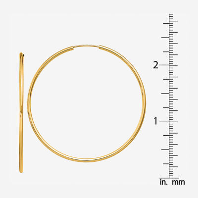 14K Gold 45mm Round Hoop Earrings