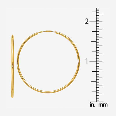 14K Gold 30mm Round Hoop Earrings