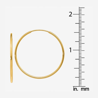 14K Gold 30mm Round Hoop Earrings