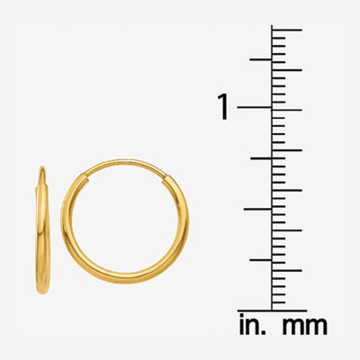 14K Gold 11mm Round Hoop Earrings