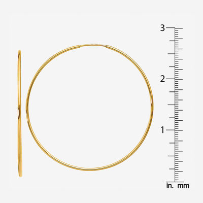 14K Gold 52mm Round Hoop Earrings