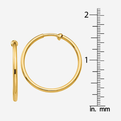 14K Gold 25mm Round Hoop Earrings