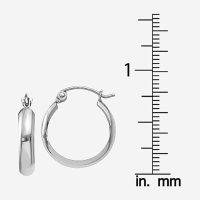 14K Gold 14mm Round Hoop Earrings