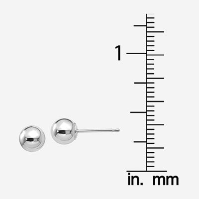 14K White Gold 5mm Ball Stud Earrings