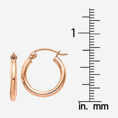 14K Rose Gold 15mm Round Hoop Earrings