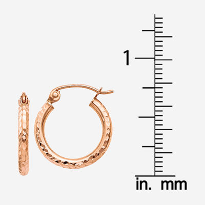 14K Rose Gold 15mm Round Hoop Earrings