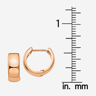 14K Rose Gold 15mm Round Hoop Earrings