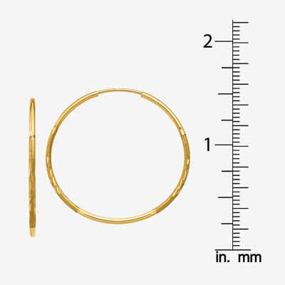 14K Gold 26mm Round Hoop Earrings