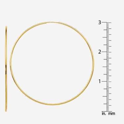 14K Gold 61.7mm Round Hoop Earrings