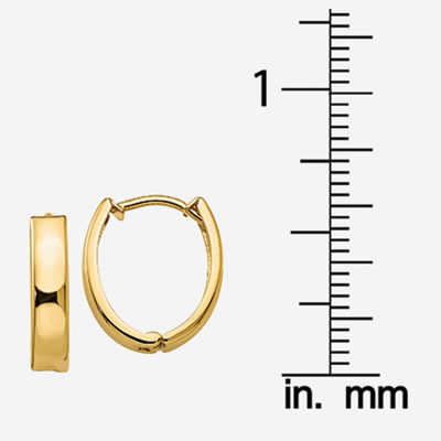 14K Gold 13mm Round Hoop Earrings