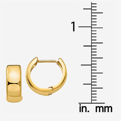 14K Gold 12mm Round Hoop Earrings