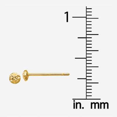 14K Gold 3mm Round Stud Earrings