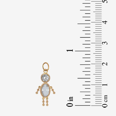 10K Gold April Birthstone Babies Boy Charm