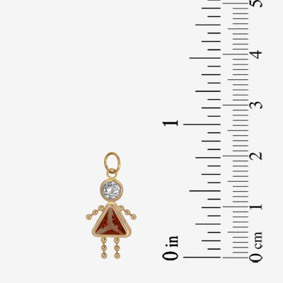 10K Gold January Birthstone Babies Girl Charm