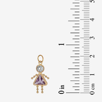 10K Gold February Birthstone Babie Girl Charm