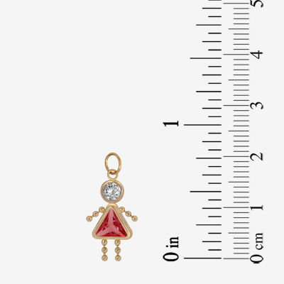 10K Gold July Birthstone Babies Girl Charm