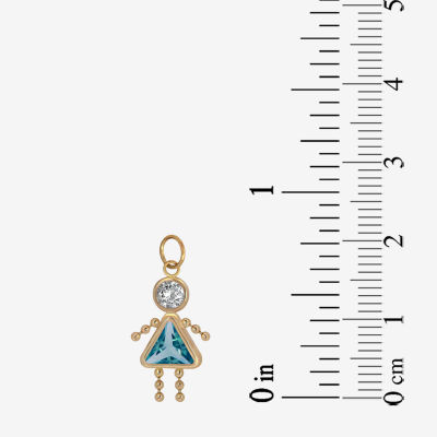 10K Gold December Birthstone Babies Girl Charm