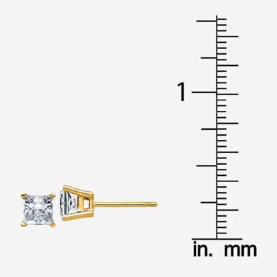 1 CT. T.W. White Moissanite 14K Gold 4.5mm Square Stud Earrings