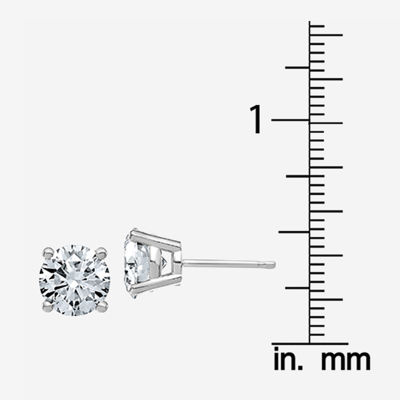 2 1/3 CT. T.W. White Moissanite 14K Gold 7mm Round Stud Earrings