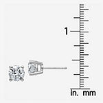 1 1/2 CT. T.W. White Moissanite 14K White Gold 6mm Round Stud Earrings