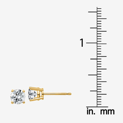 7/8 CT. T.W. White Moissanite 14K White Gold 5mm Round Stud Earrings