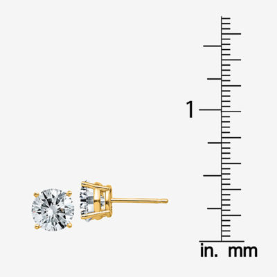 2 1/3 CT. T.W. White Moissanite 14K Gold 7mm Round Stud Earrings