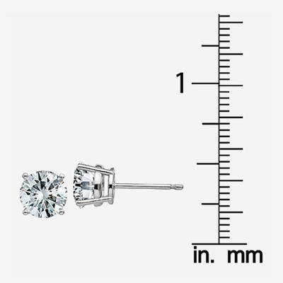 1 1/8 CT. T.W. White Moissanite 14K Gold 5.5mm Round Stud Earrings