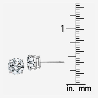 1 7/8 CT. T.W. White Moissanite 14K Gold 6.5mm Round Stud Earrings