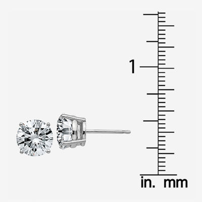 3 CT. T.W. White Moissanite 14K Gold 7.5mm Round Stud Earrings