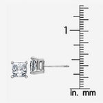 1 3/4 CT. T.W. White Moissanite 14K White Gold 5.5mm Square Stud Earrings