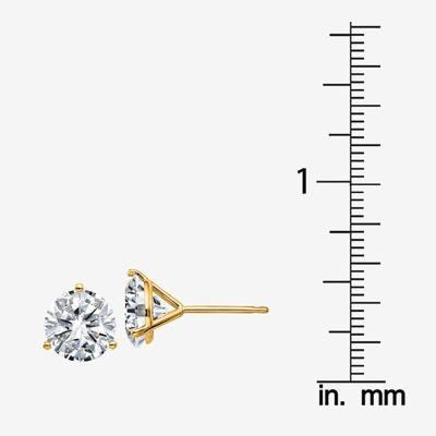 3 1/2 CT. T.W White Moissanite 14K Gold 8mm Round Stud Earrings