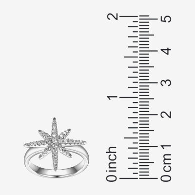 Paris 1901 By Charles Garnier Womens Cubic Zirconia Sterling Silver Star Cocktail Ring