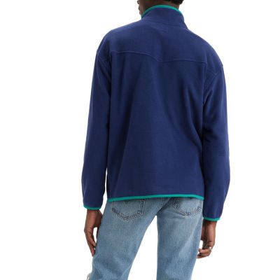 Levi's® Mens Barstow Fleece Long Sleeve Snap Up Mock Neck Pullover