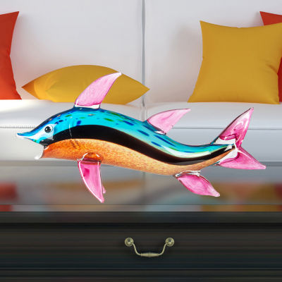 Dale Tiffany Akala Art Glass Fish Sculpture Floral Arrangement