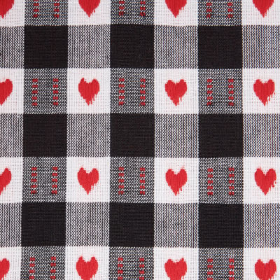 Design Imports Hearts Dobby Check Table Runners