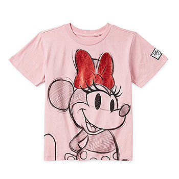 Disney Collection D100 Little & Big Girls Crew Neck Minnie Mouse Short  Sleeve Graphic T-Shirt, Color: Pink Mauve - JCPenney