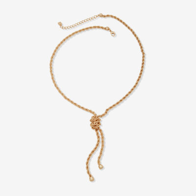 Worthington Gold Tone 24 Inch Rope Y Necklace