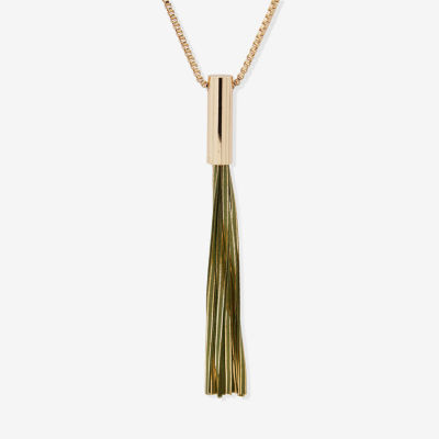 Worthington Gold Tone Womens 32 Inch Pendant Necklace