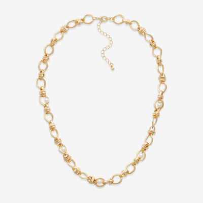 Bold Elements Gold Tone Stainless Steel 18 Inch Chain Necklace