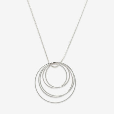 Bold Elements Silver Tone Womens Stainless Steel 32 Inch Pendant Necklaces