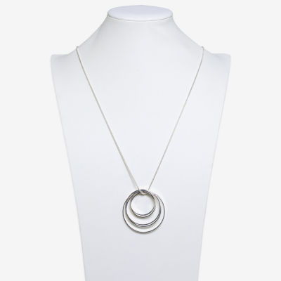 Bold Elements Silver Tone Womens Stainless Steel Pendant Necklaces