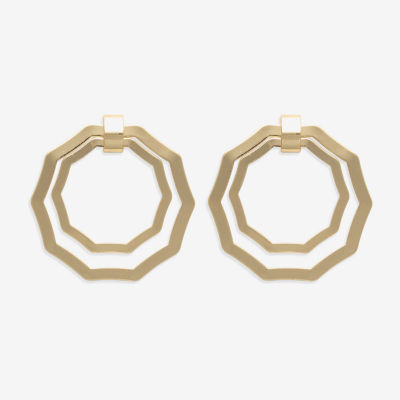 Bold Elements Gold Tone Stainless Steel Drop Earrings