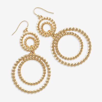 Bold Elements Gold Tone Stainless Steel Drop Earrings