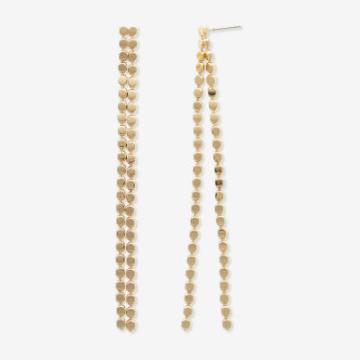 Bold Elements Gold Tone Stainless Steel Drop Earrings